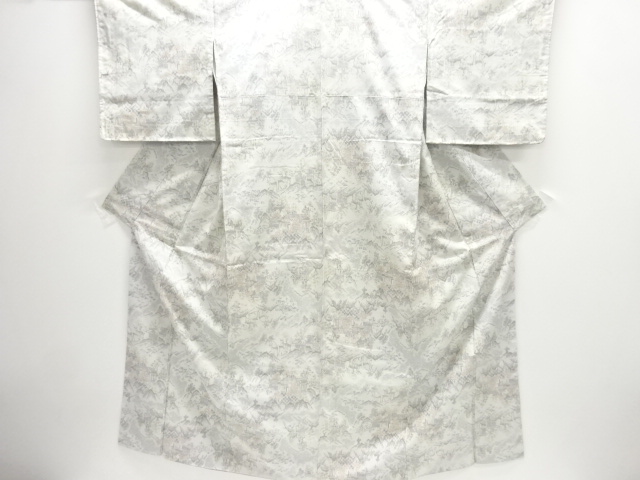 JAPANESE KIMONO / SILK / HAND WOVEN TSUMUGI / HOUSES & TREES